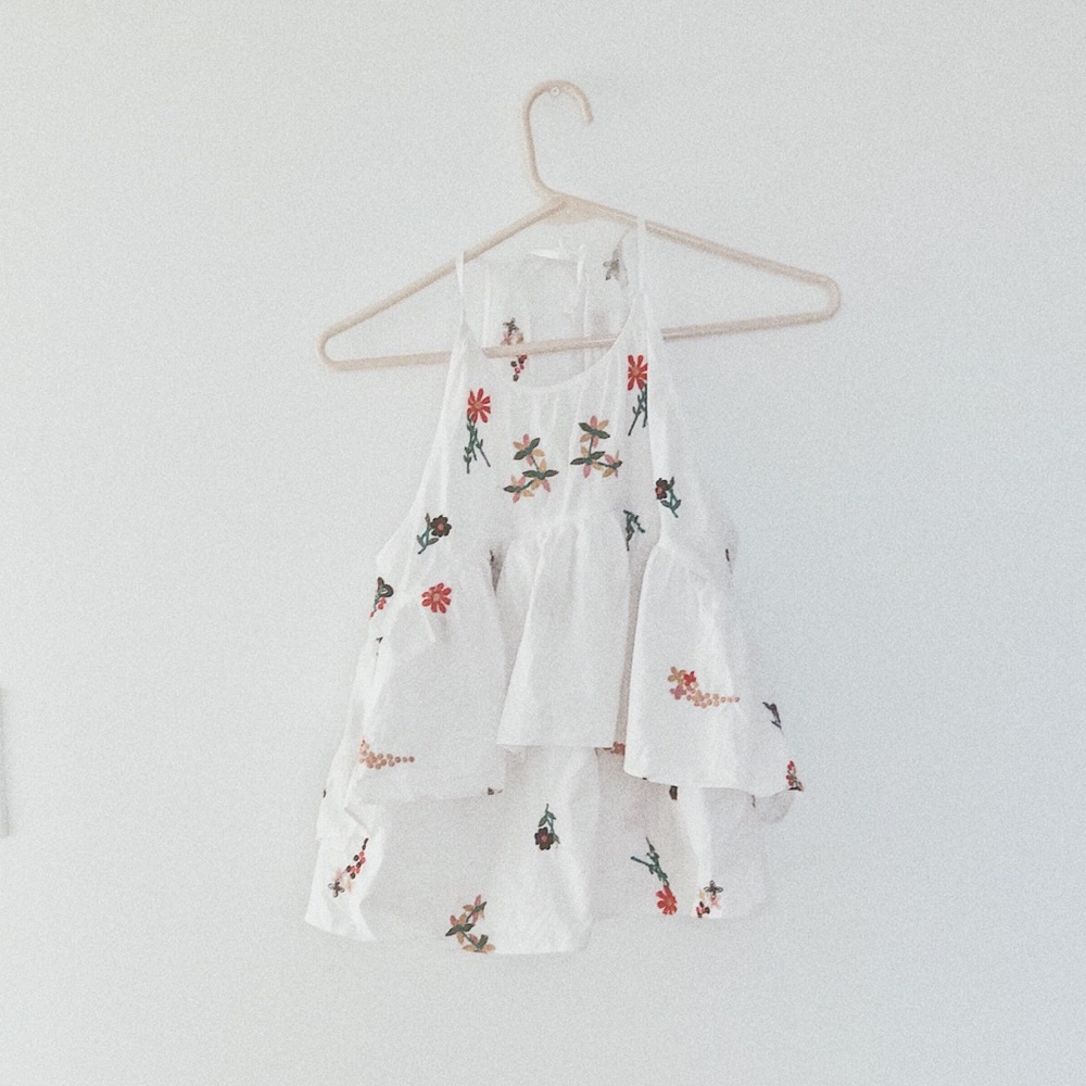 Zara Embroidered Layered Tank